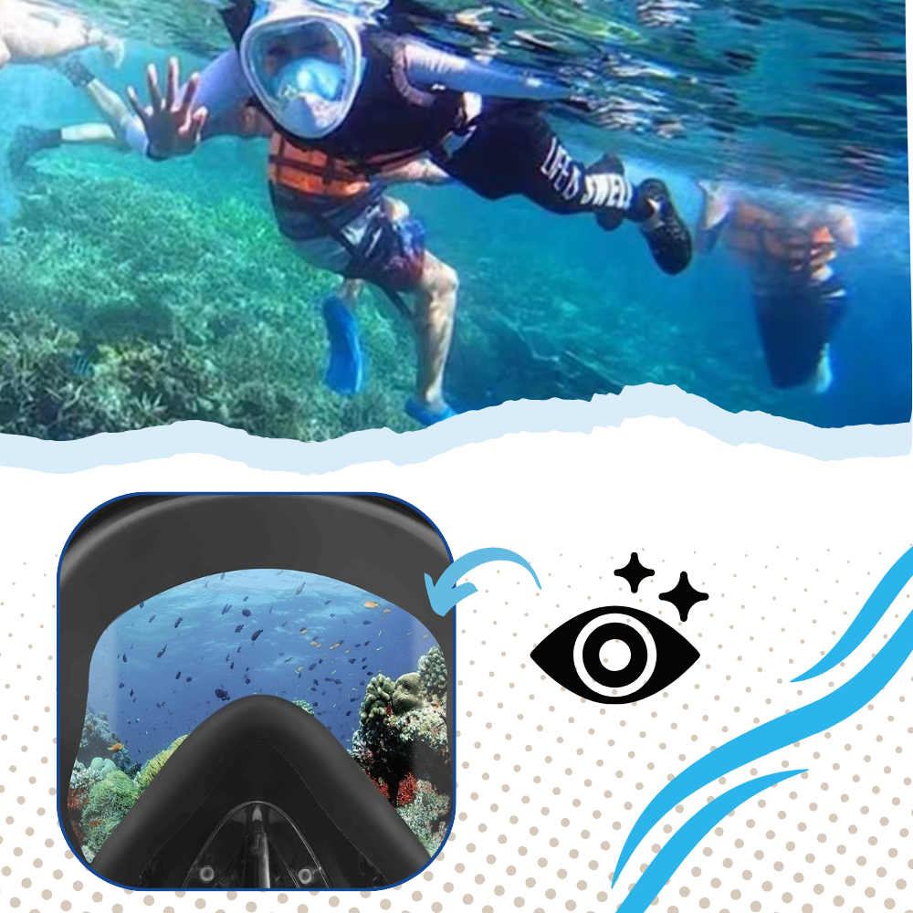 Masque de plongée avec tuba à vue panoramique à 180°