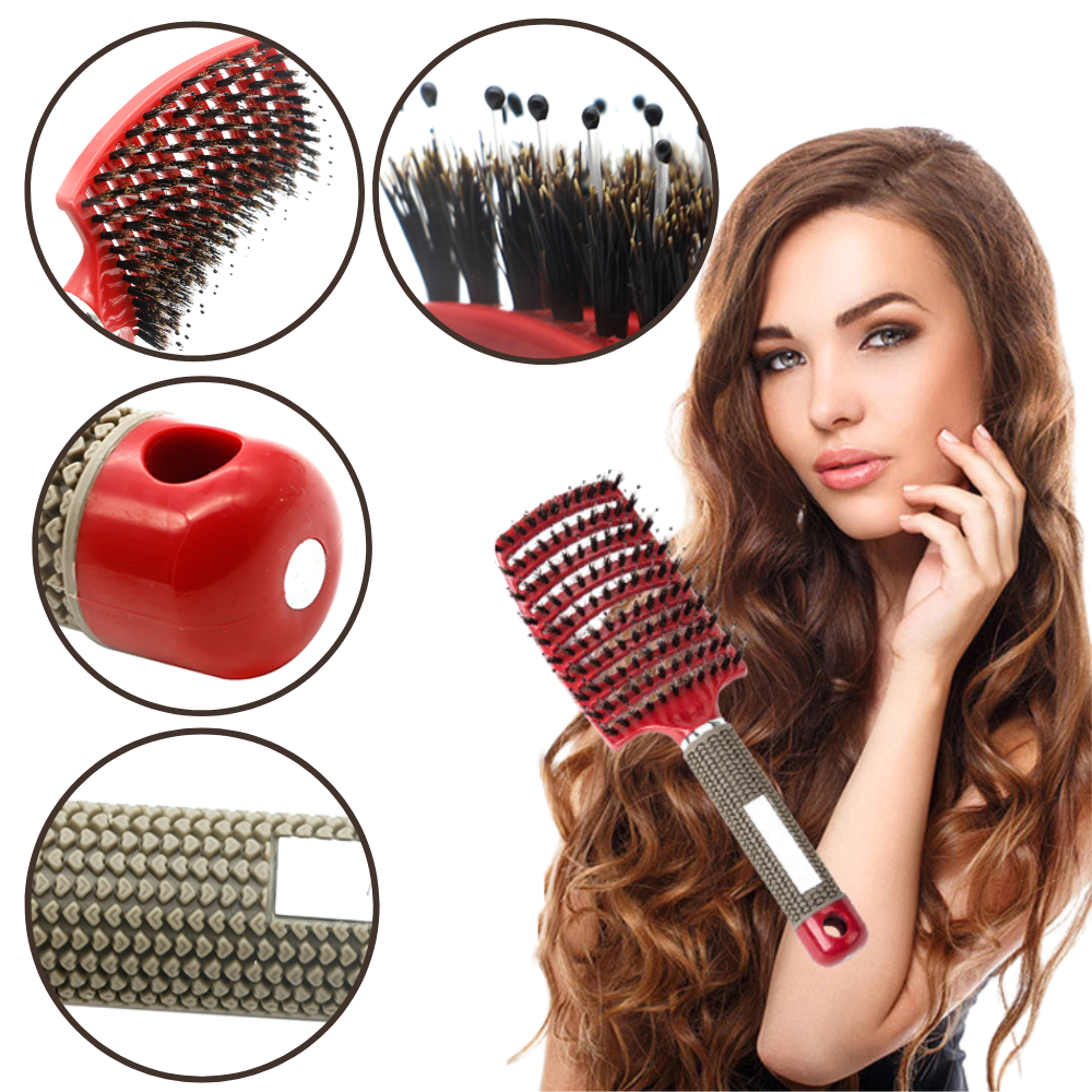 Brosse à cheveux massante en poils de sanglier