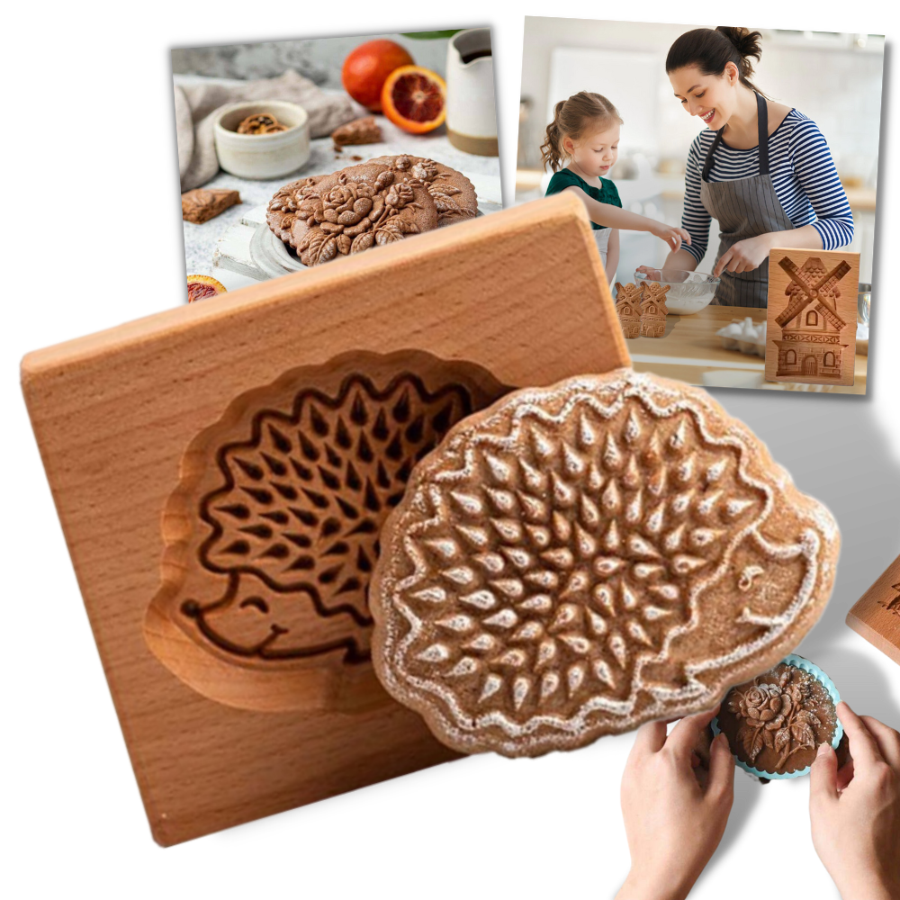 Moule à biscuits en bois