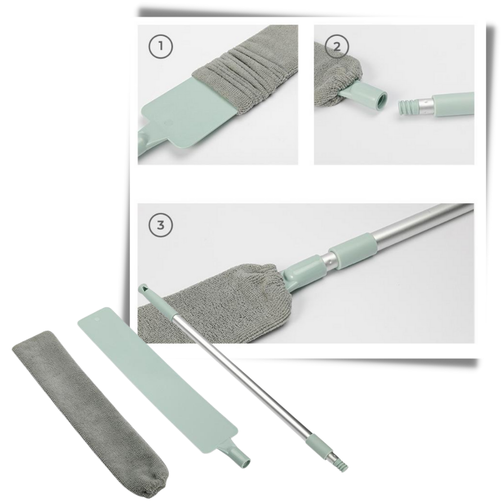 Nettoyeur télescopique de poussière en microfibre