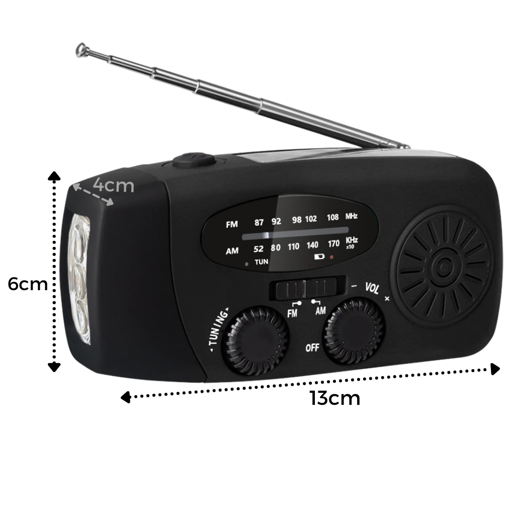 Radio d'urgence multifonctionnelle à dynamo