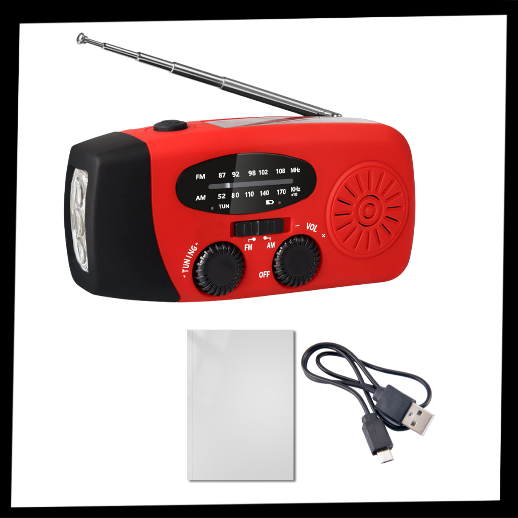 Radio d'urgence multifonctionnelle à dynamo