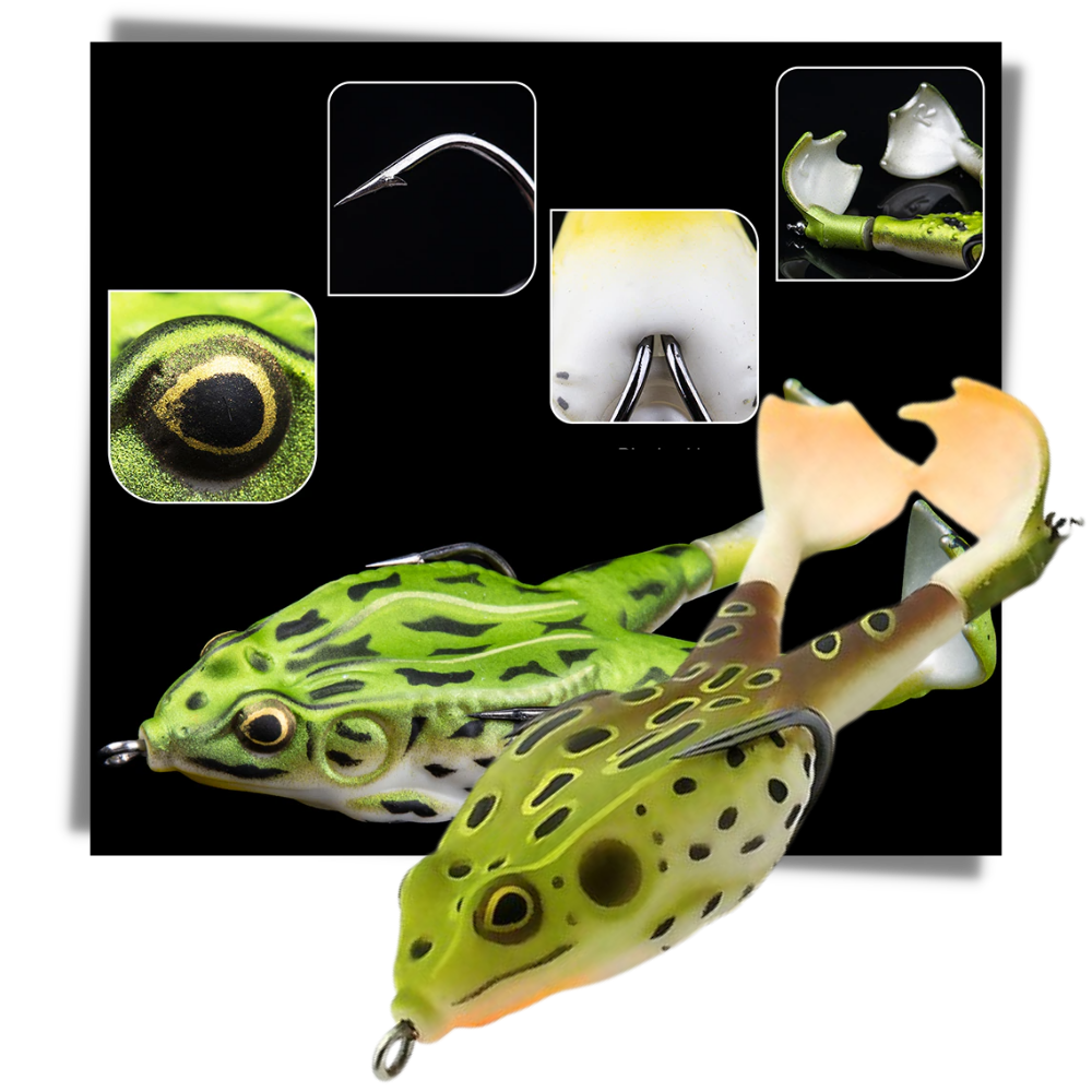 Leurre de pêche en silicone en forme de grenouille