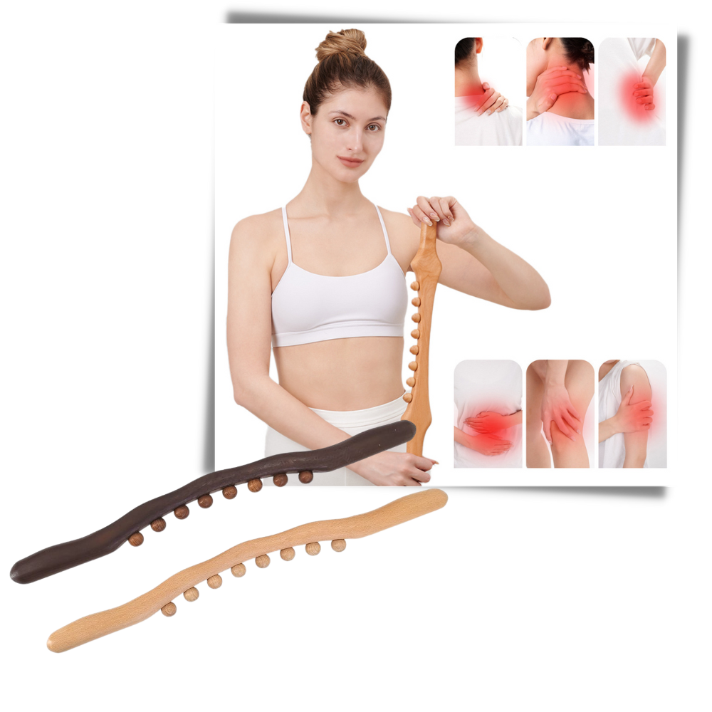 Masseur musculaire en bois naturel