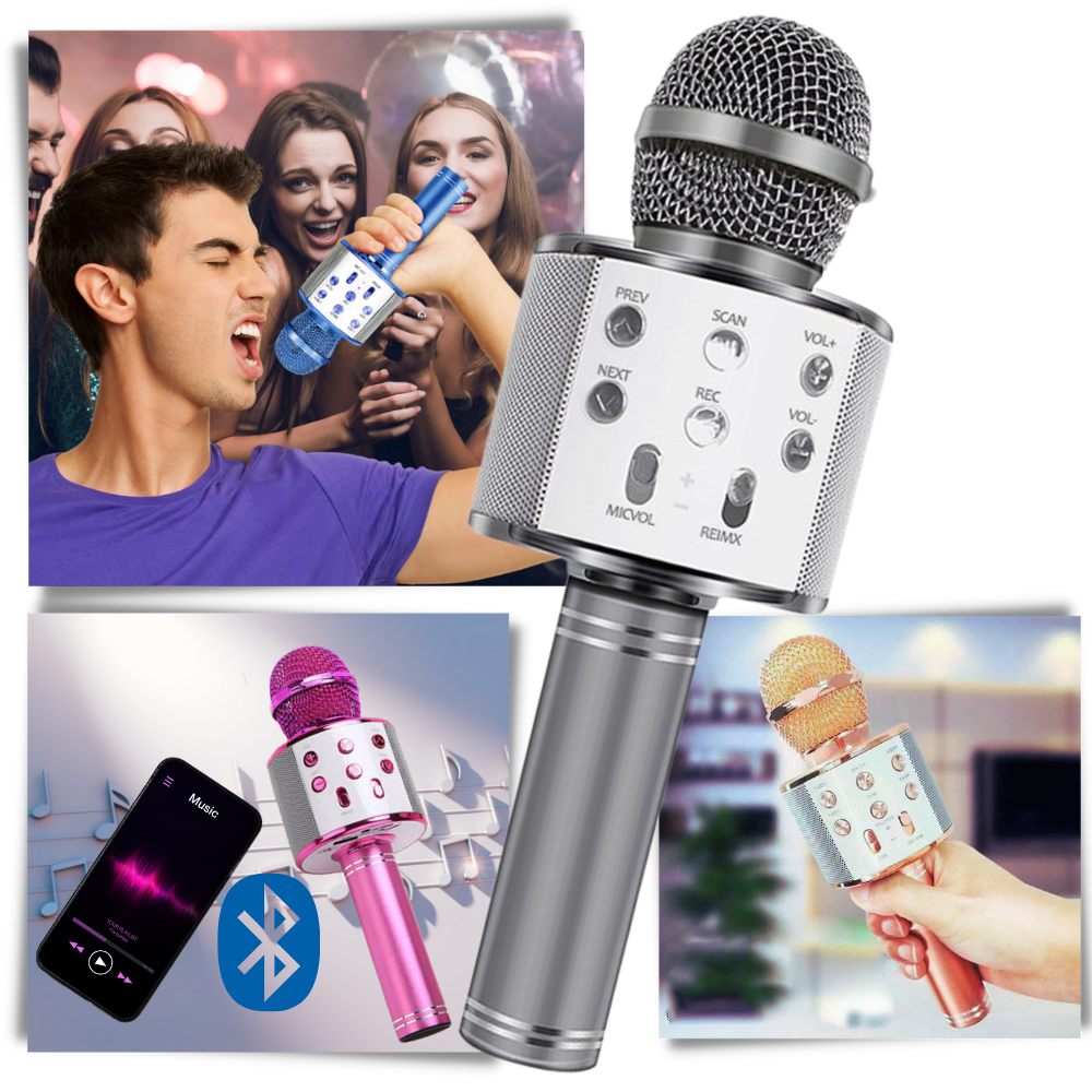 Microphone karaoké Bluetooth sans fil