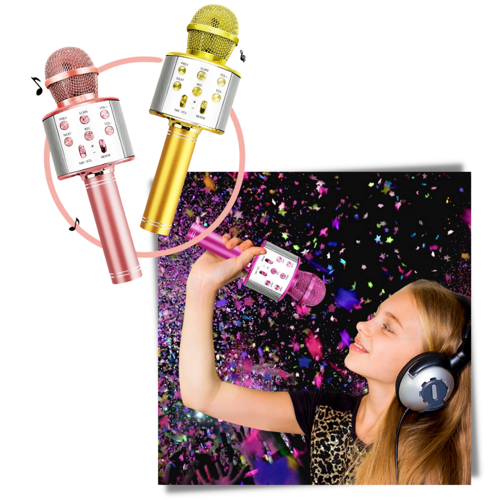 Microphone karaoké Bluetooth sans fil