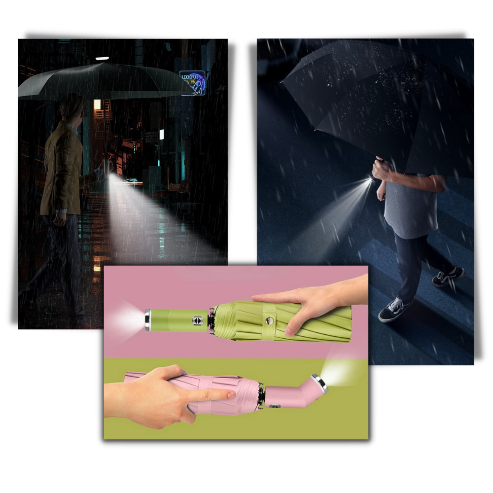 Parapluie à LED résistant au vent pour la pluie et le soleil