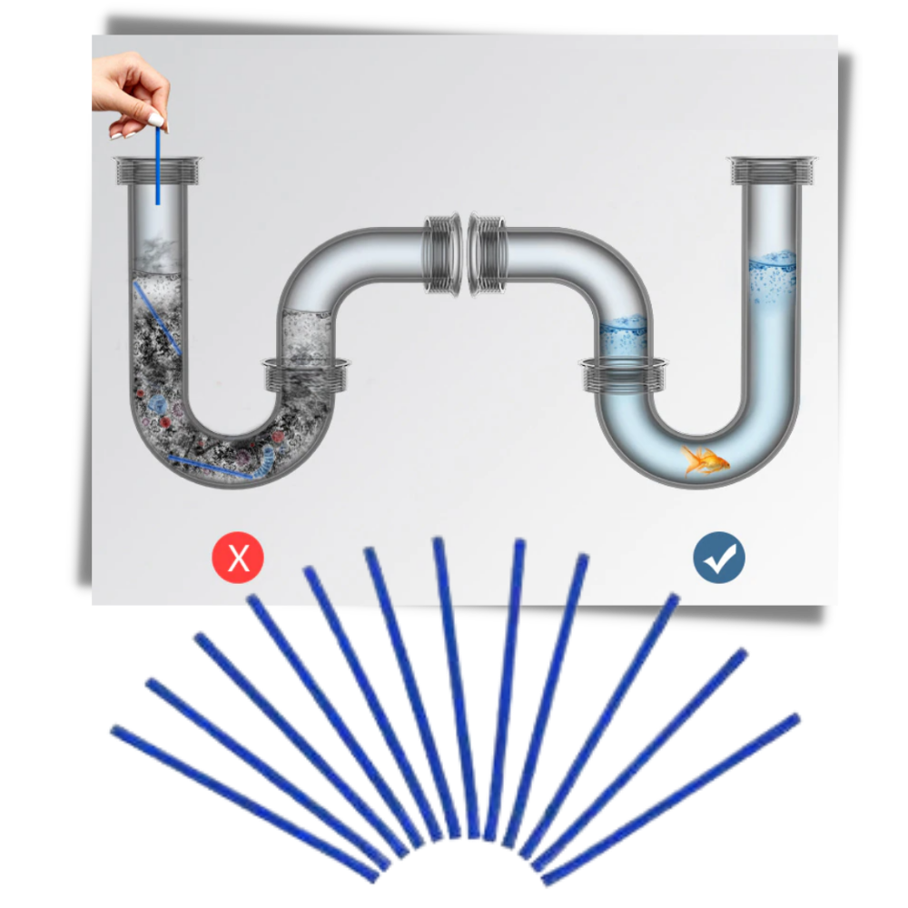 Lot de 12 bâtonnets de nettoyage pour évier