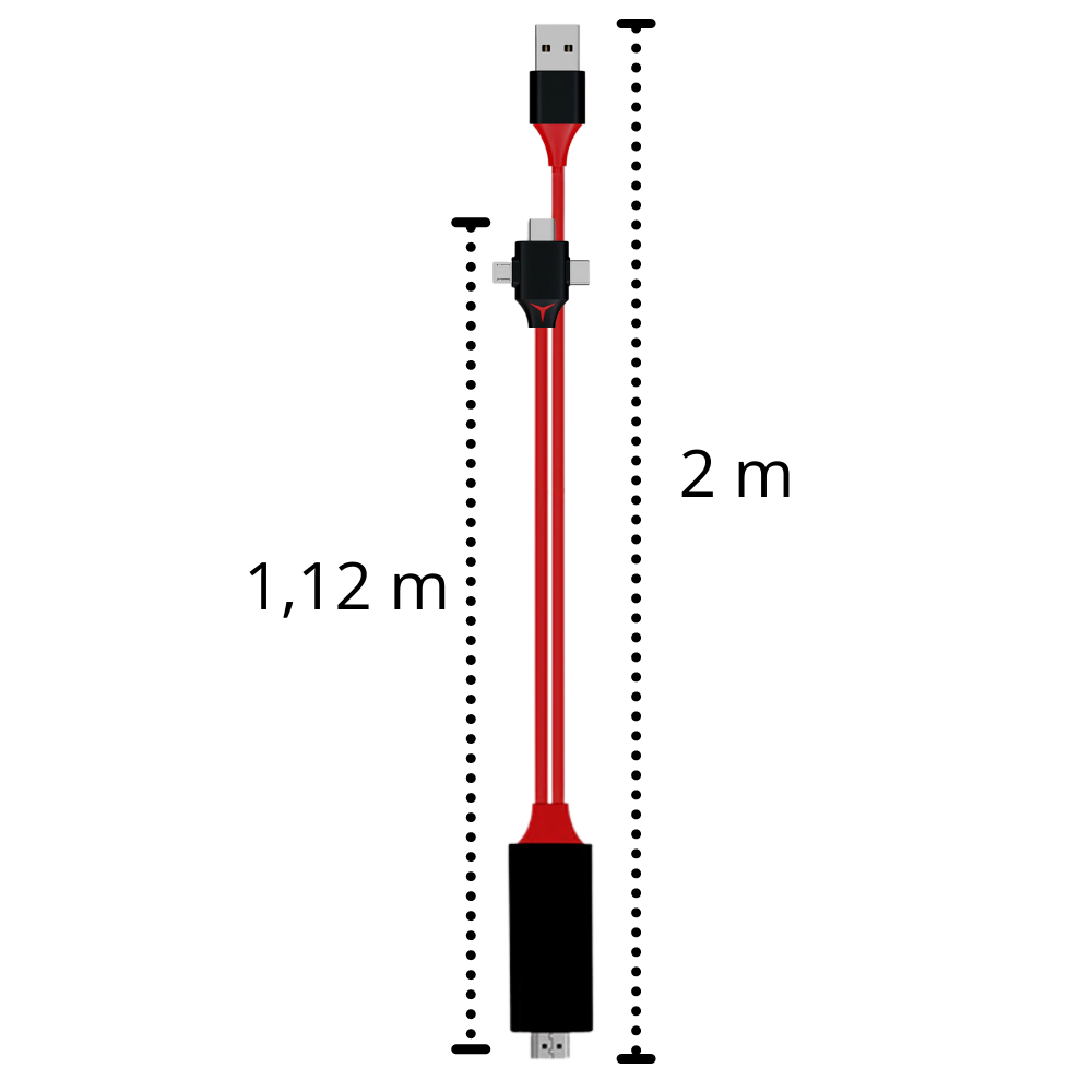 Câble adaptateur HDMI pour téléphones et tablettes