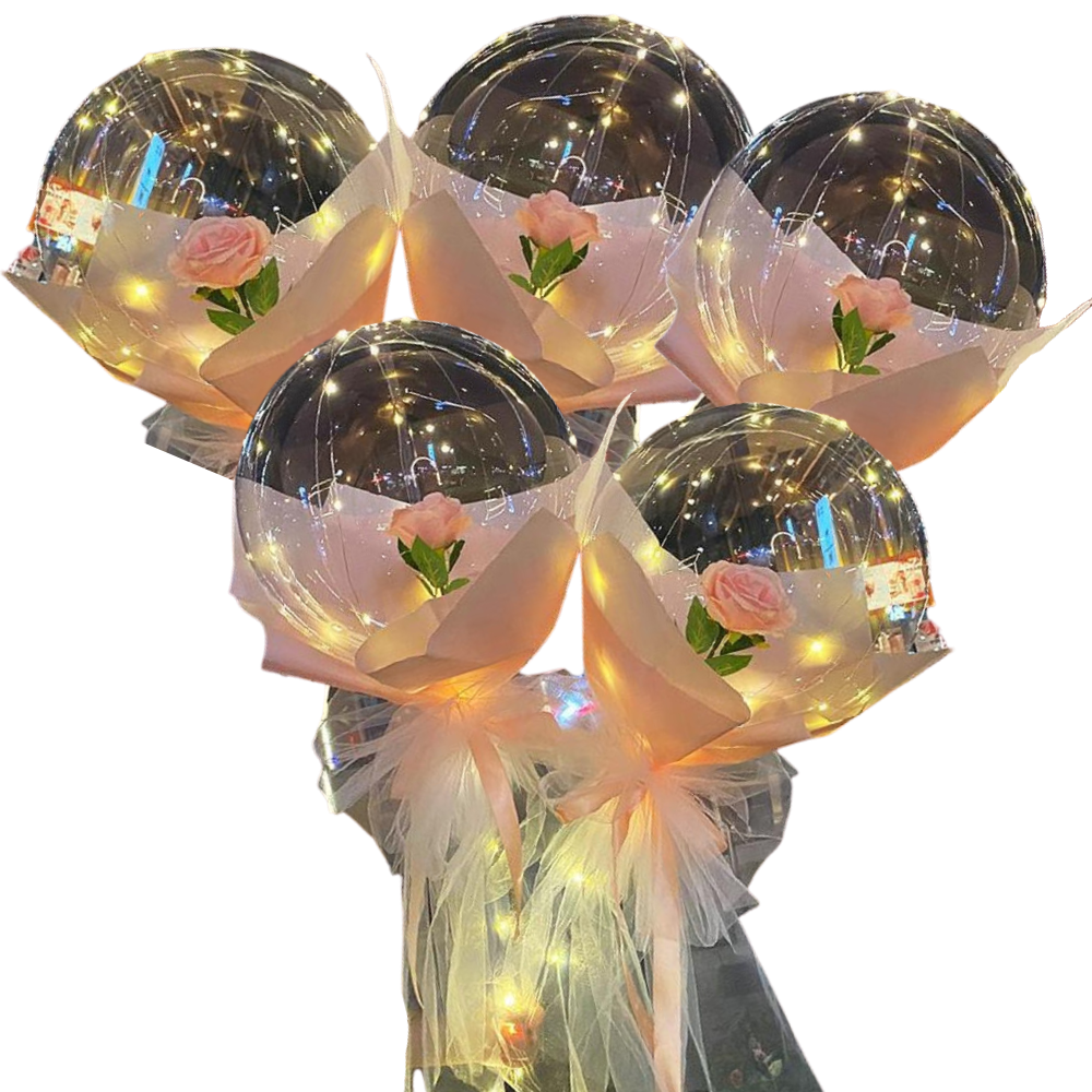 Magnifique ballon LED à rose en DIY