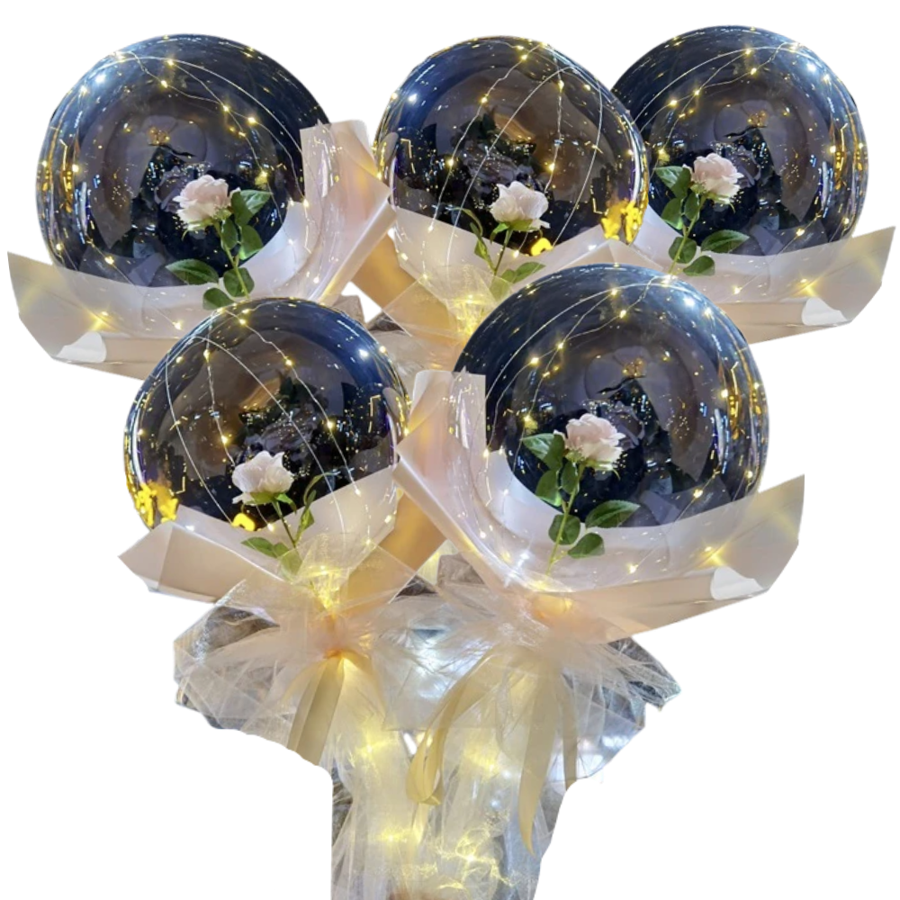 Magnifique ballon LED à rose en DIY