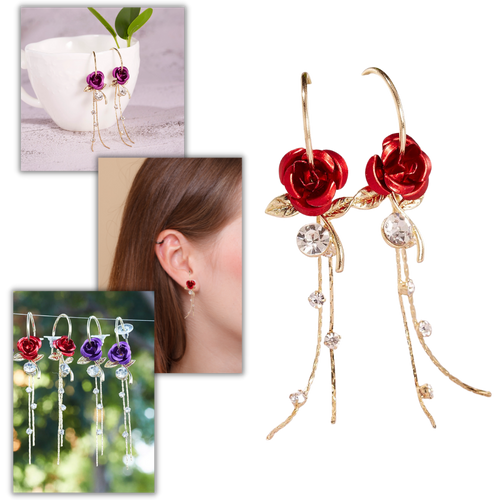 Boucles d'oreilles à glands en forme de roses