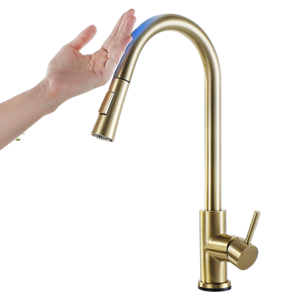 Robinet de cuisine flexible avec capteur