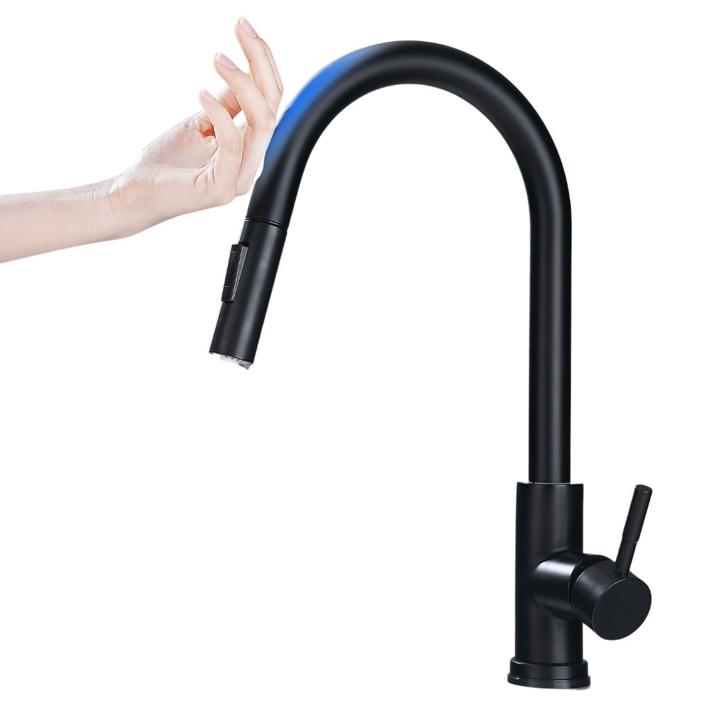 Robinet de cuisine flexible avec capteur
