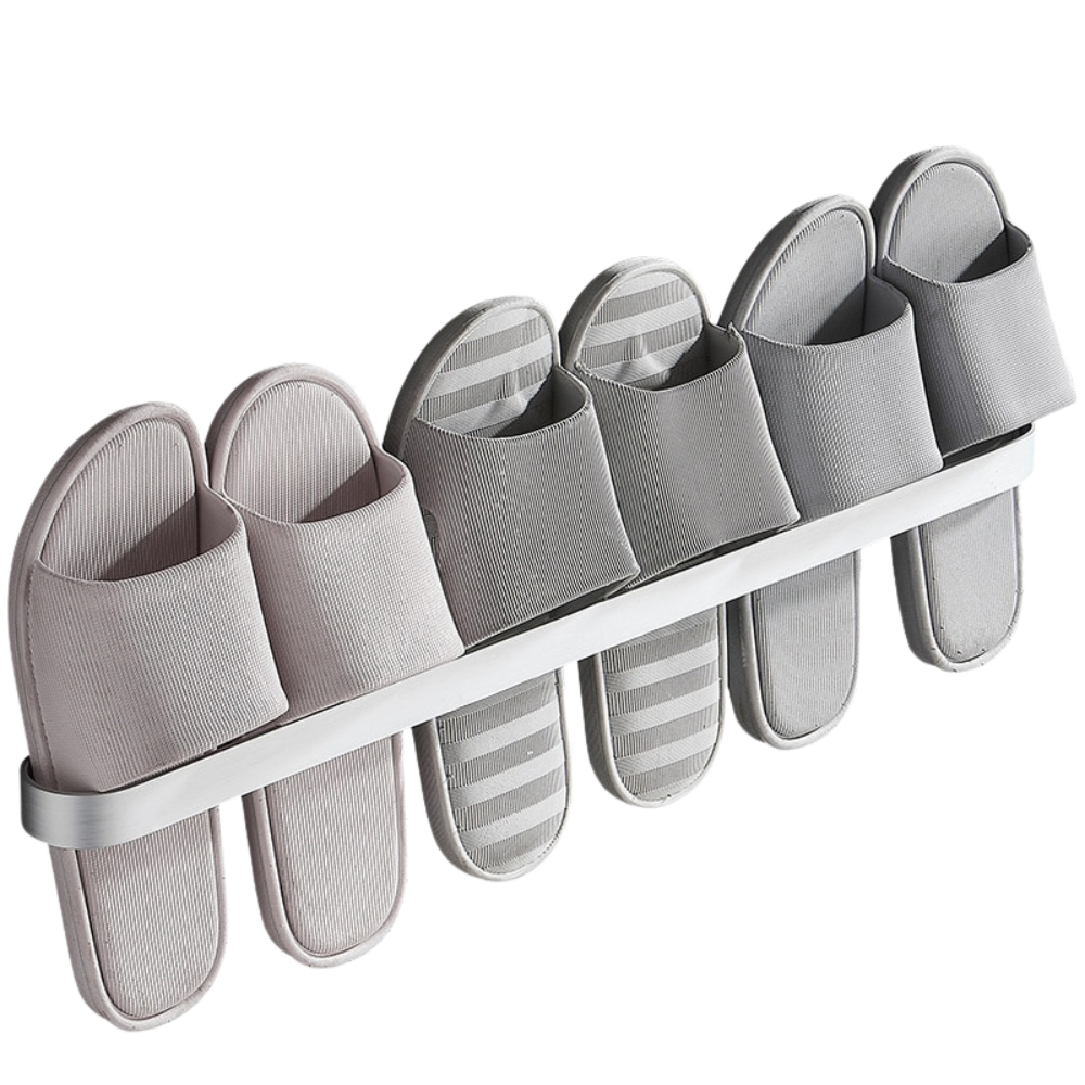 Support mural en aluminium pour pantoufles