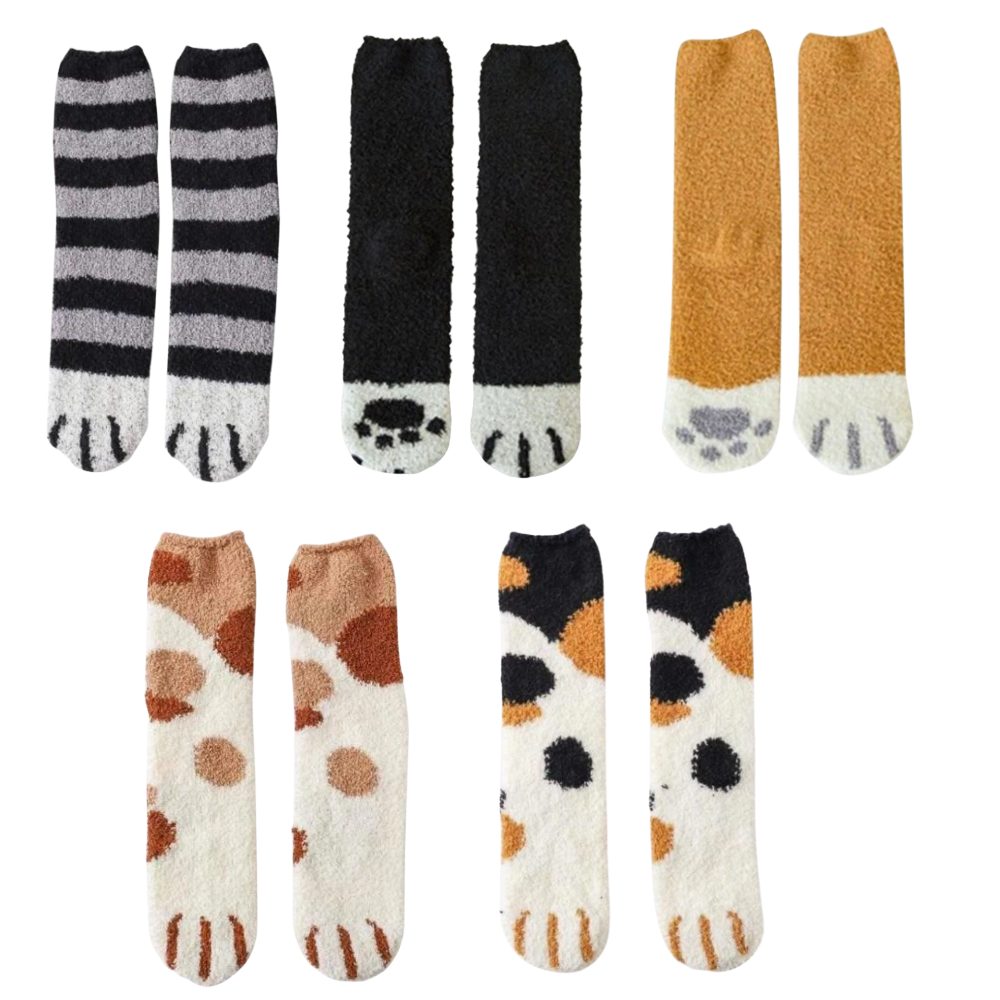 Chaussettes d'hiver en pattes de chat