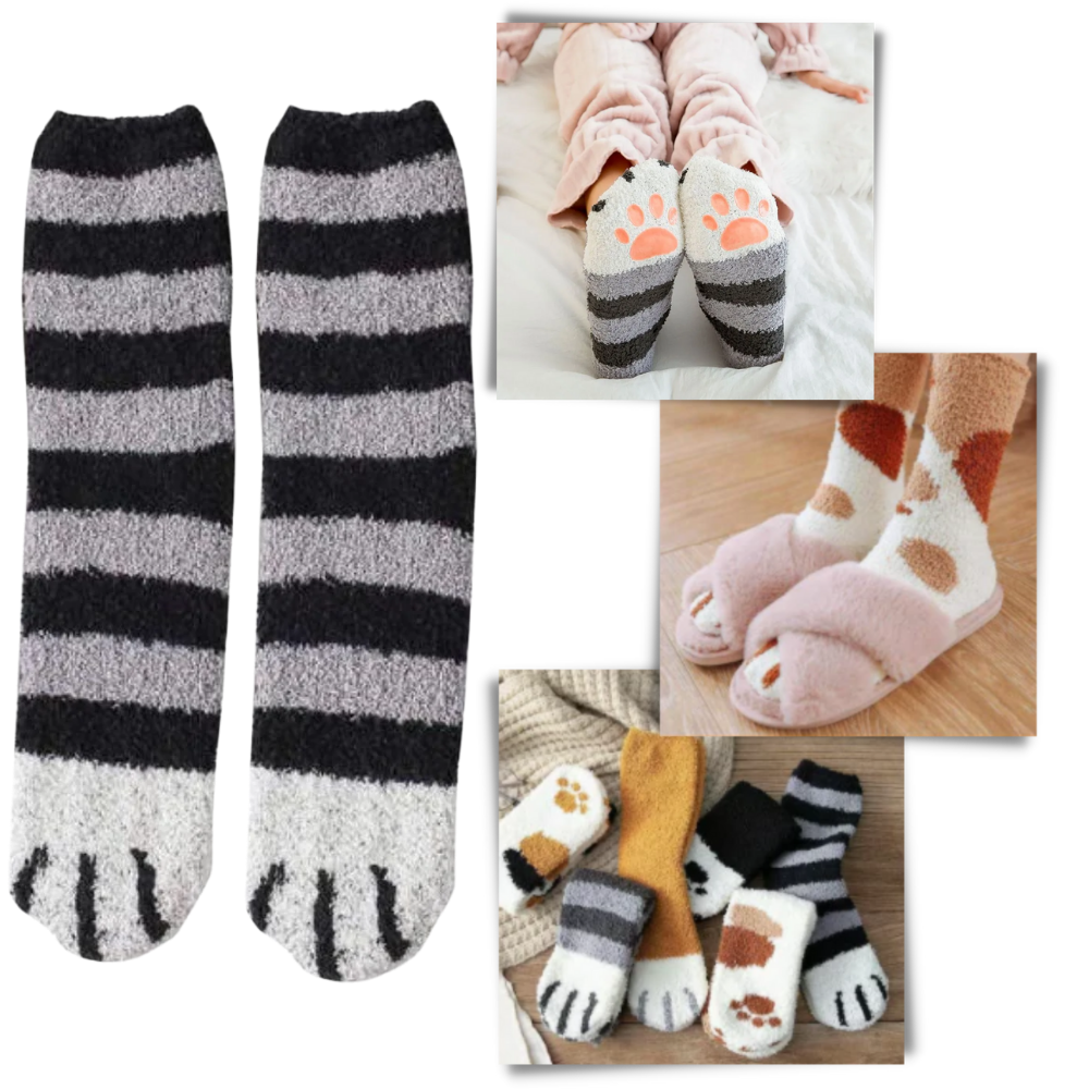 Chaussettes d'hiver en pattes de chat