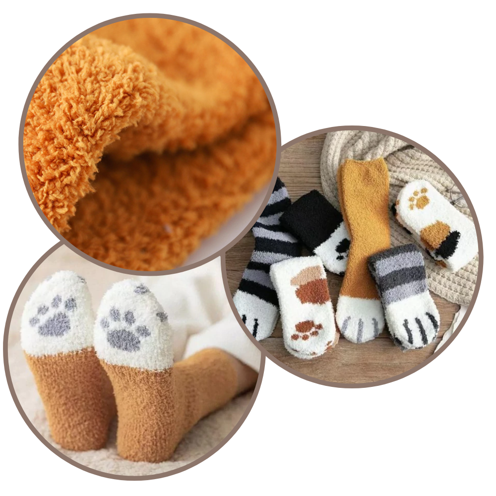 Chaussettes d'hiver en pattes de chat