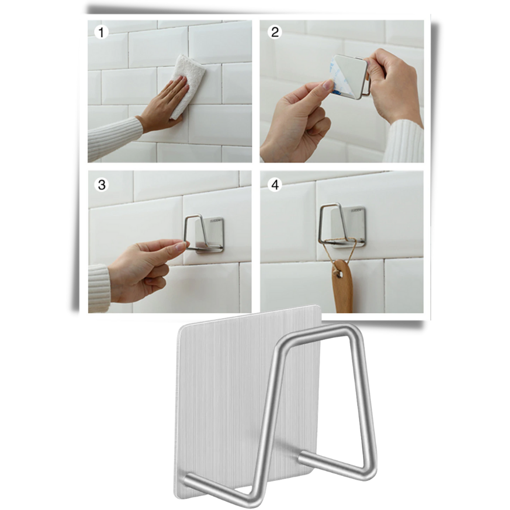 Lot de 2 porte-éponge en acier inoxydable