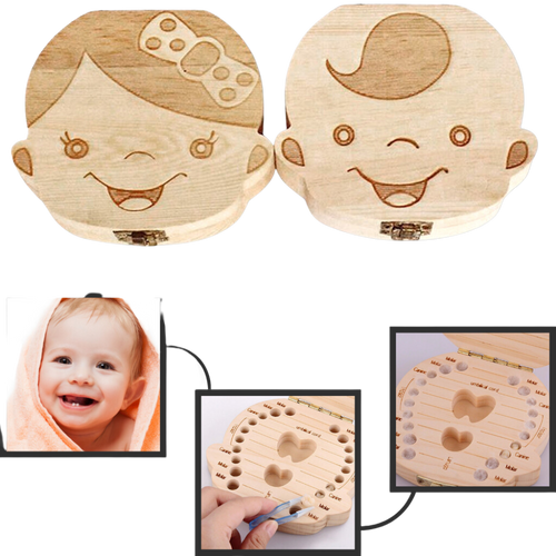 Boîte à dents de bébé en bois
