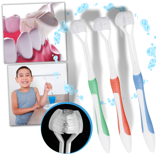 Brosse à dents à trois faces pour adultes et enfants