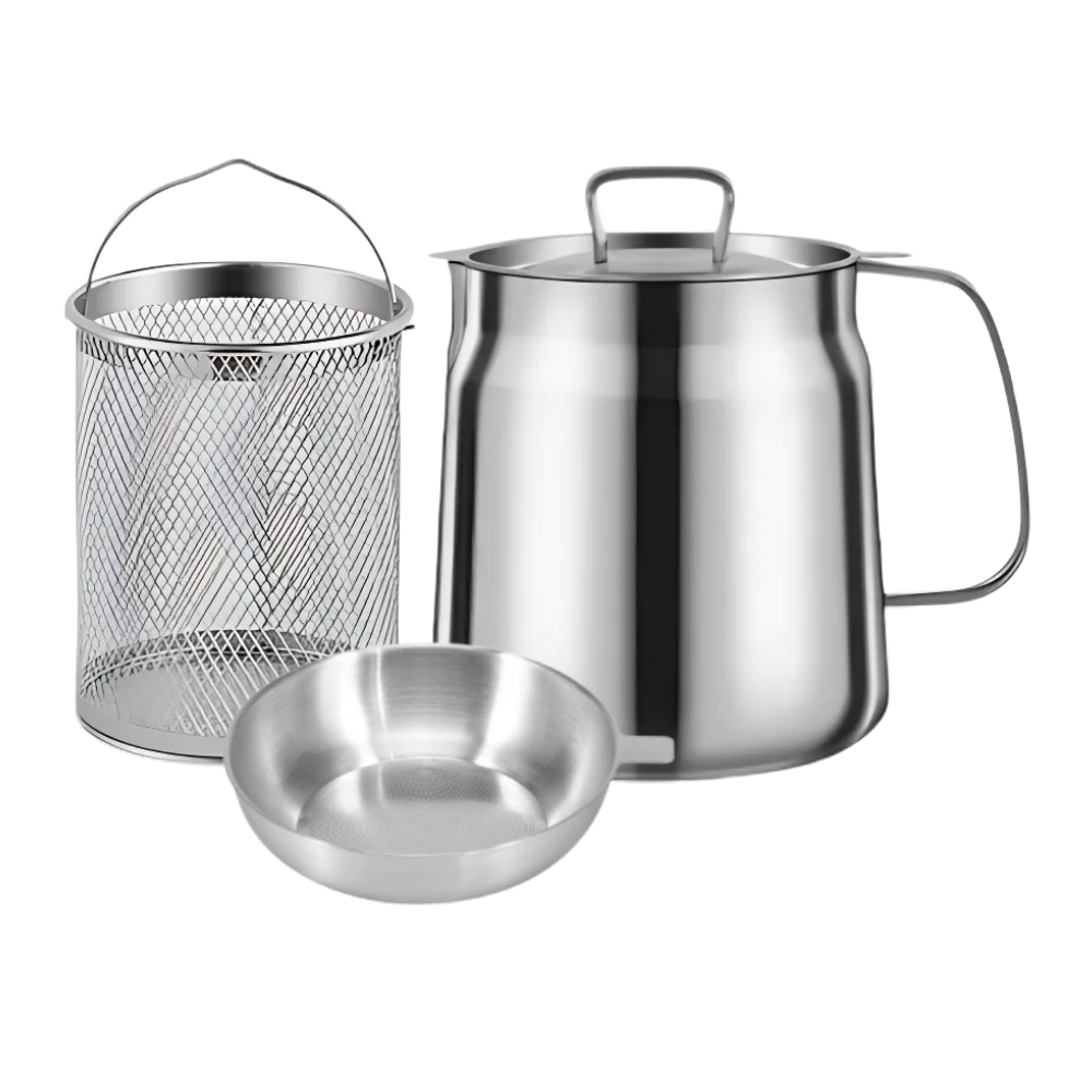 Friteuse en acier inoxydable 2 en 1