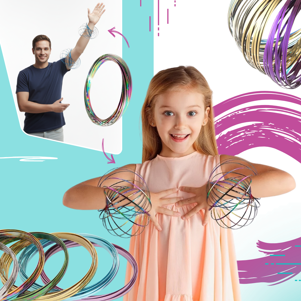 Bracelet spirale bras 3D en acier inoxydable