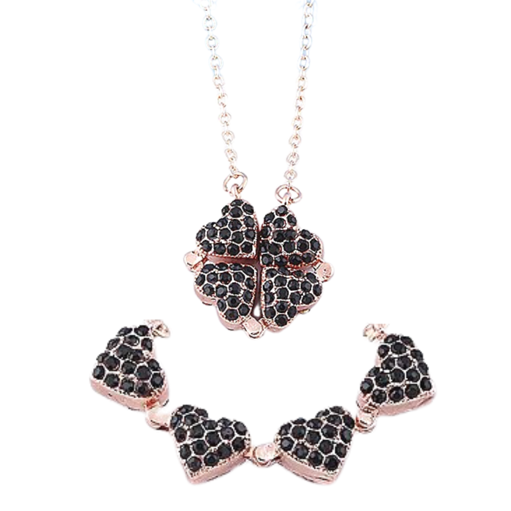 Collier trèfle à 4 feuilles en forme de cœur