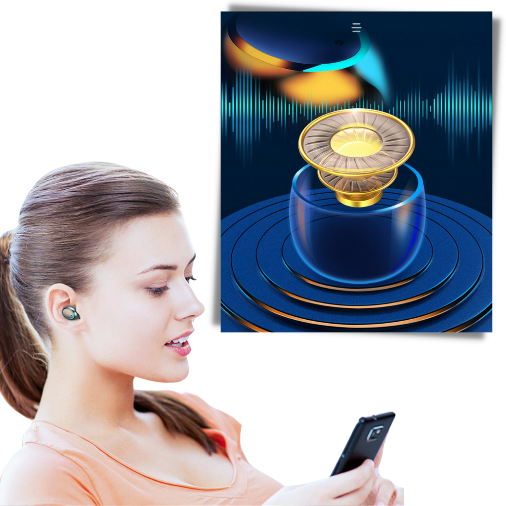 Écouteurs Bluetooth avec boîtier de chargement