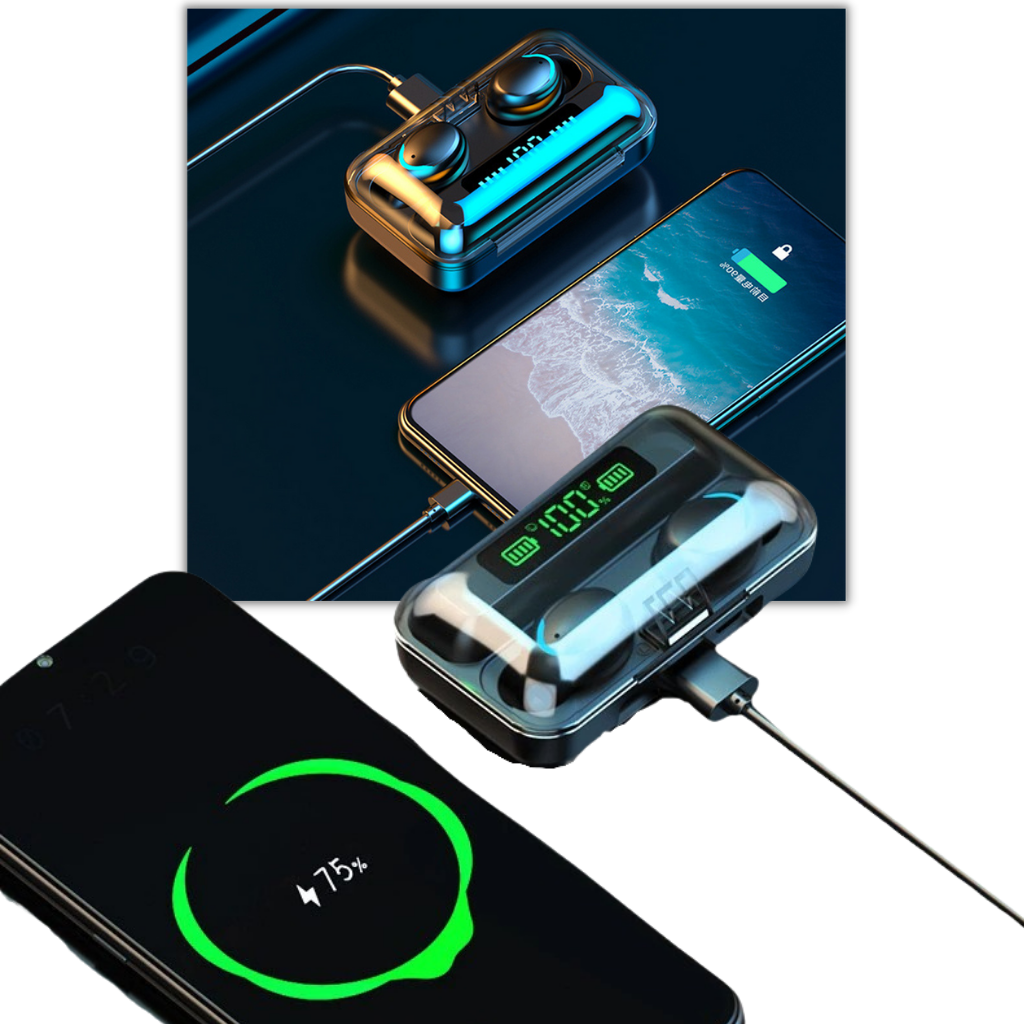 Écouteurs Bluetooth avec boîtier de chargement