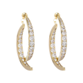 Boucles d'oreilles doré/ argenté en courbe croisée