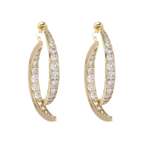 Boucles d'oreilles doré/ argenté en courbe croisée