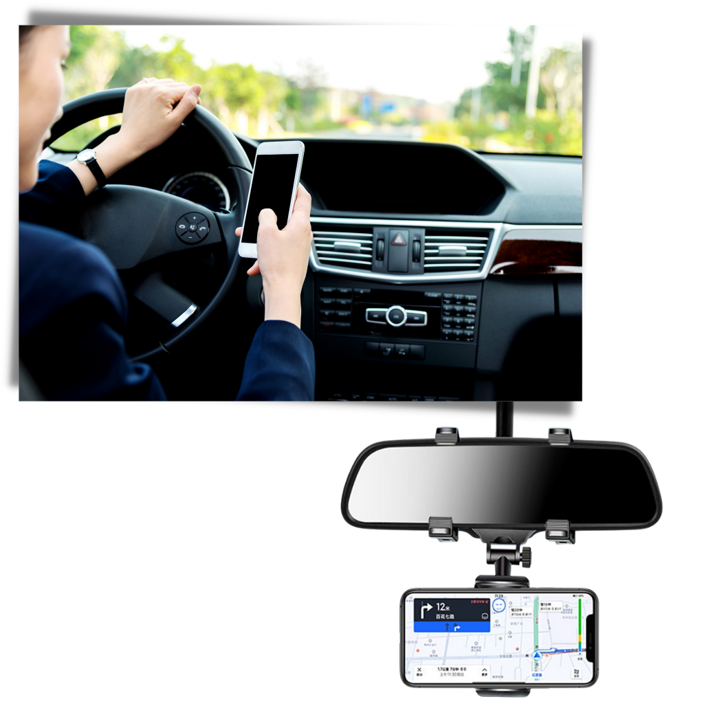 Support de téléphone pour rétroviseur de voiture