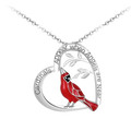 Collier à pendentif de cardinal en forme de cœur
