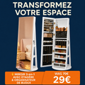 🔥 Miroir 3-en-1 avec Étagère & Organisateur de Bijoux – Style, Rangement & Éclairage Parfait
