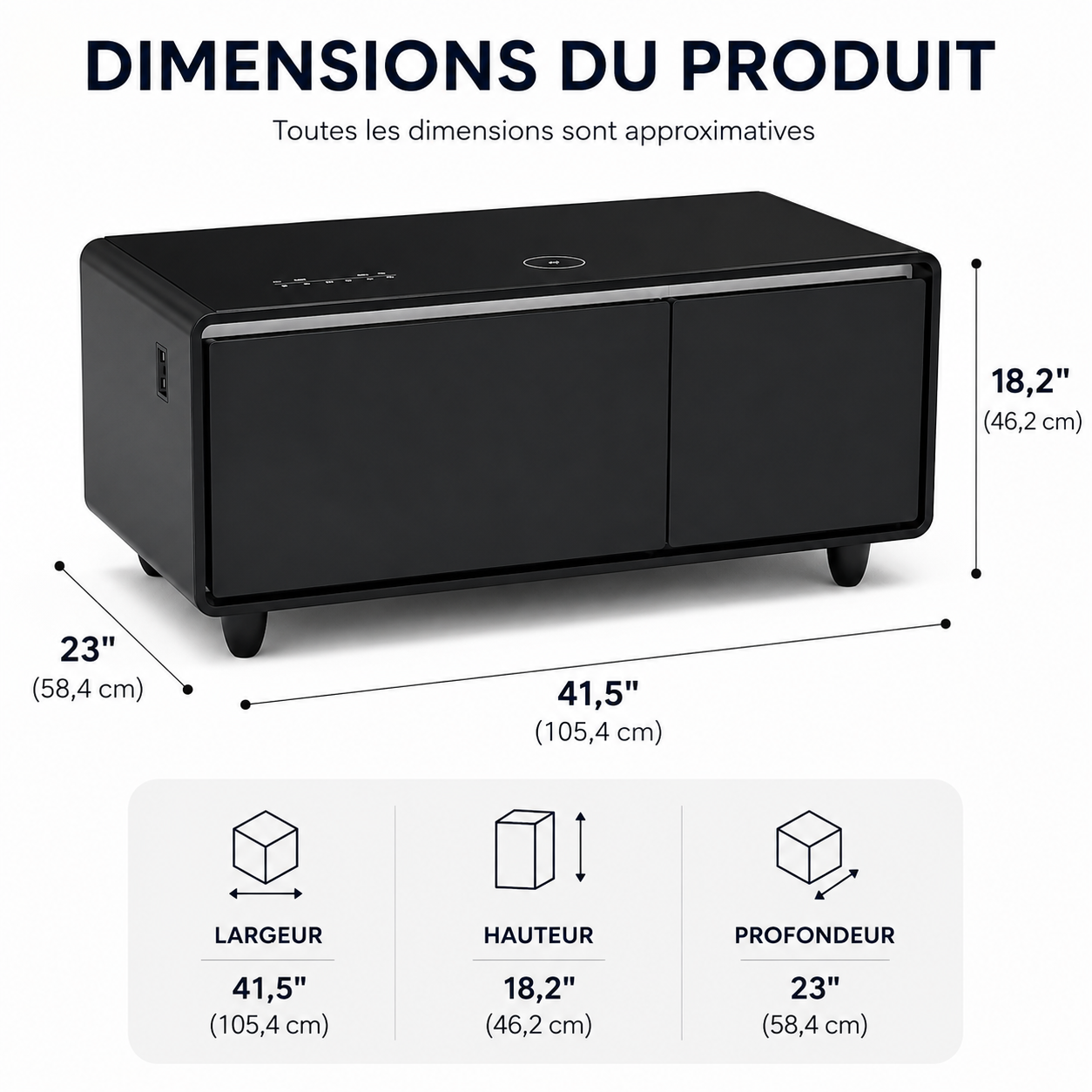 ÉLAN™ Smart Table | Table Basse Réfrigérée Intelligente 5-en-1