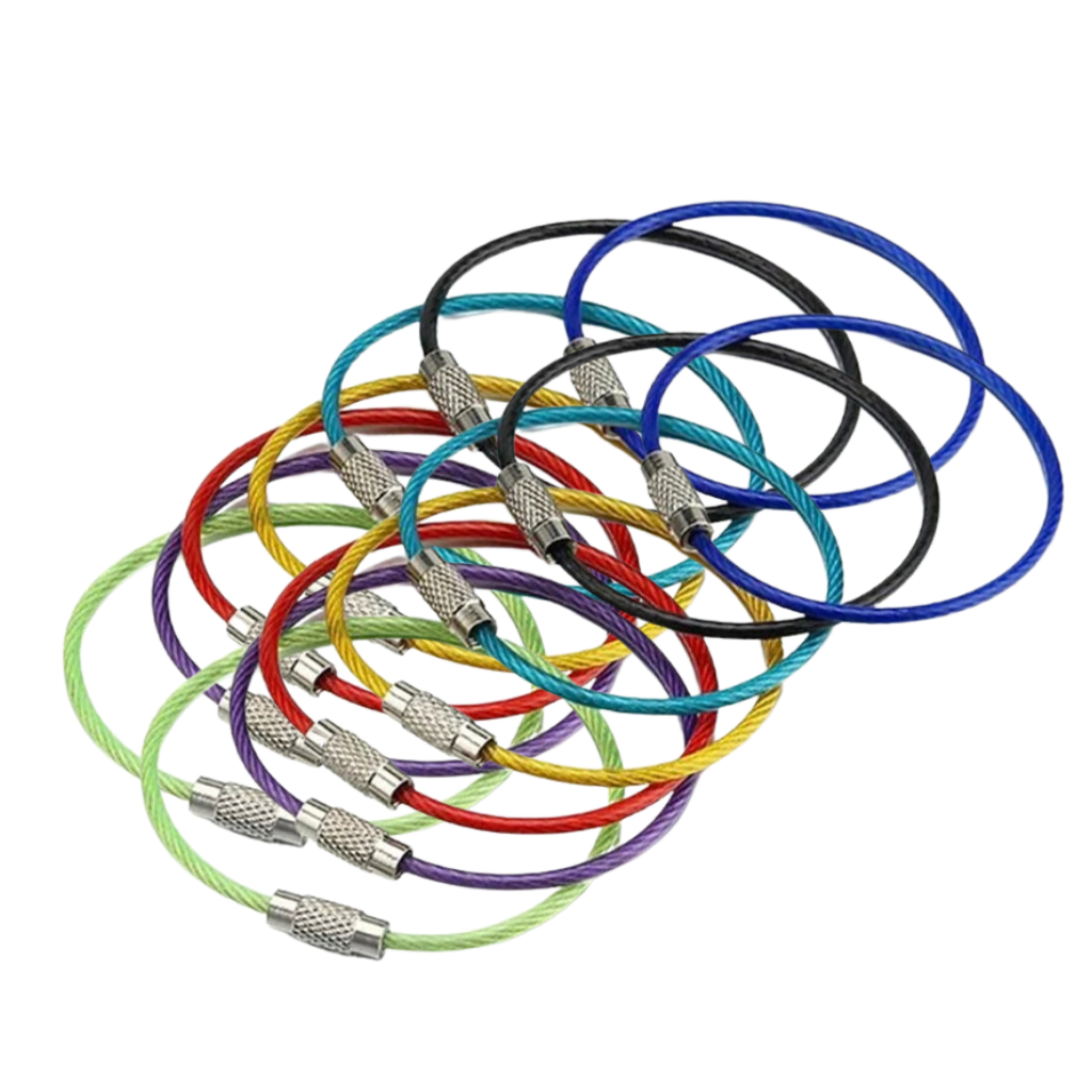 Lot de porte-clés en fil métallique flexible