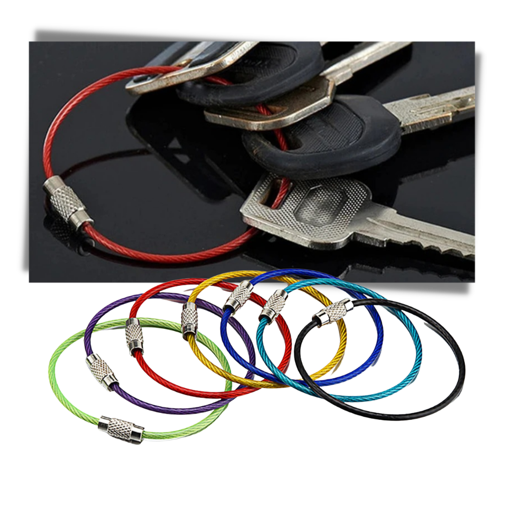 Lot de porte-clés en fil métallique flexible
