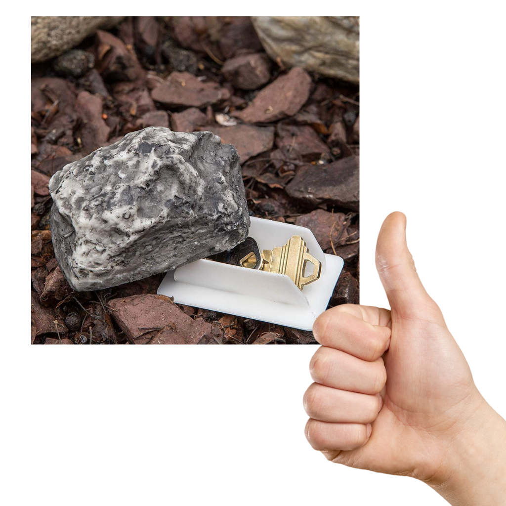 Faux rocher pour cacher les clés