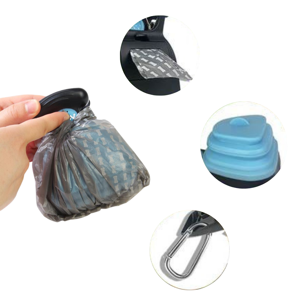 Ramasse-crottes pliable avec sacs