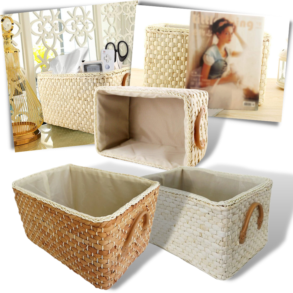 Panier en osier tressé à la main