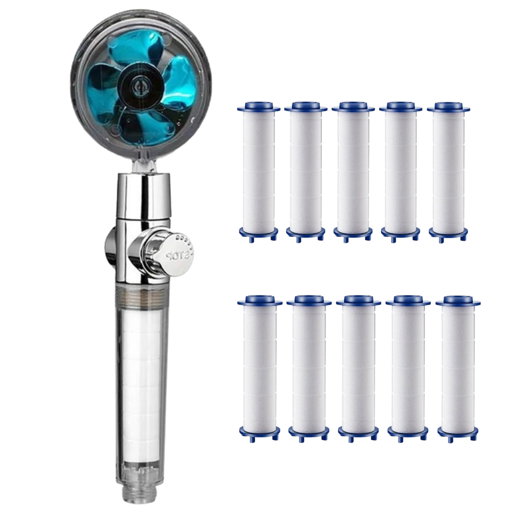 Pommeau de douche à haute pression avec hélice rotative