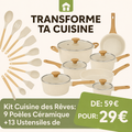 🔥 OFFRE SPÉCIALE : 9 Casseroles + 13 Ustensiles Offerts – Choisissez Votre Couleur Préférée !