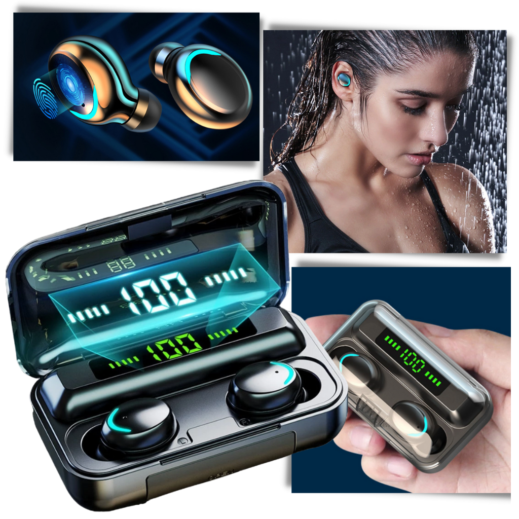 Écouteurs Bluetooth avec boîtier de chargement