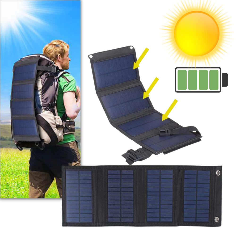 Chargeur portable à panneau solaire avec port USB