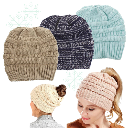 Bonnet à trou pour queue de cheval et chignon