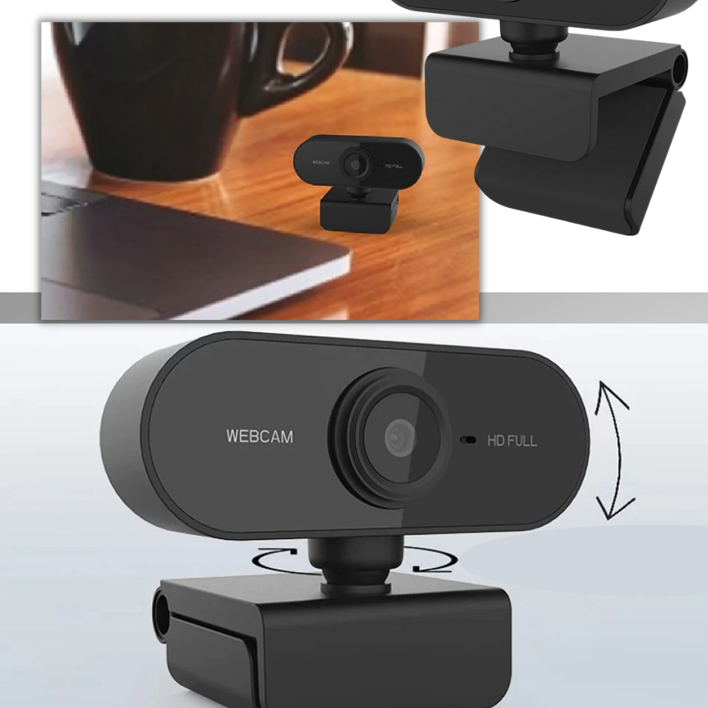 Webcam USB HD 1080p rotative avec microphone