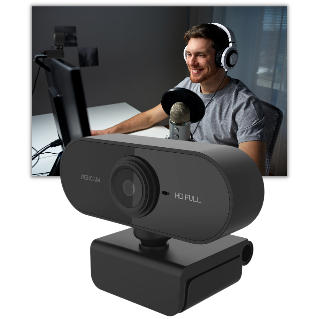 Webcam USB HD 1080p rotative avec microphone