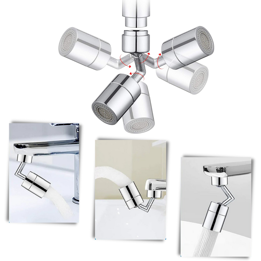 Buse de robinet rotative anti-éclaboussures orientable à 360°