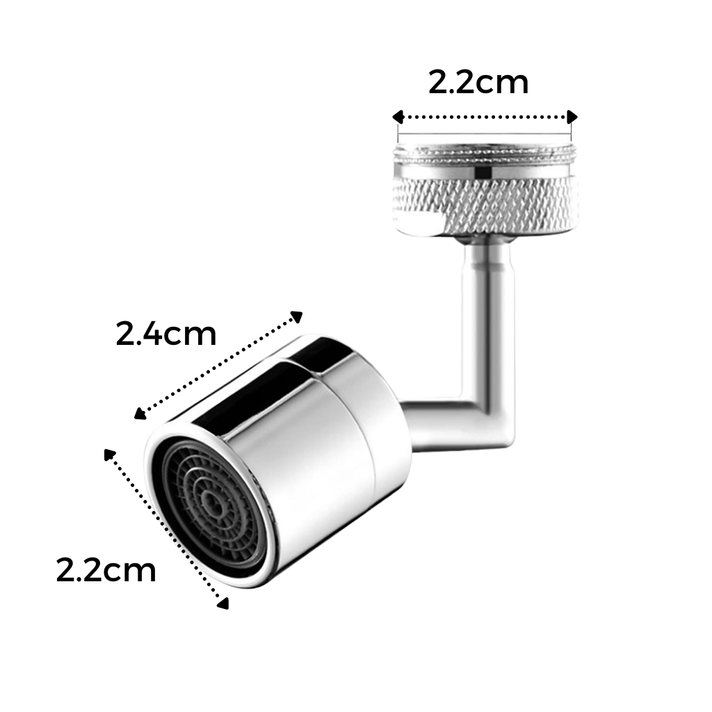 Buse de robinet rotative anti-éclaboussures orientable à 360°